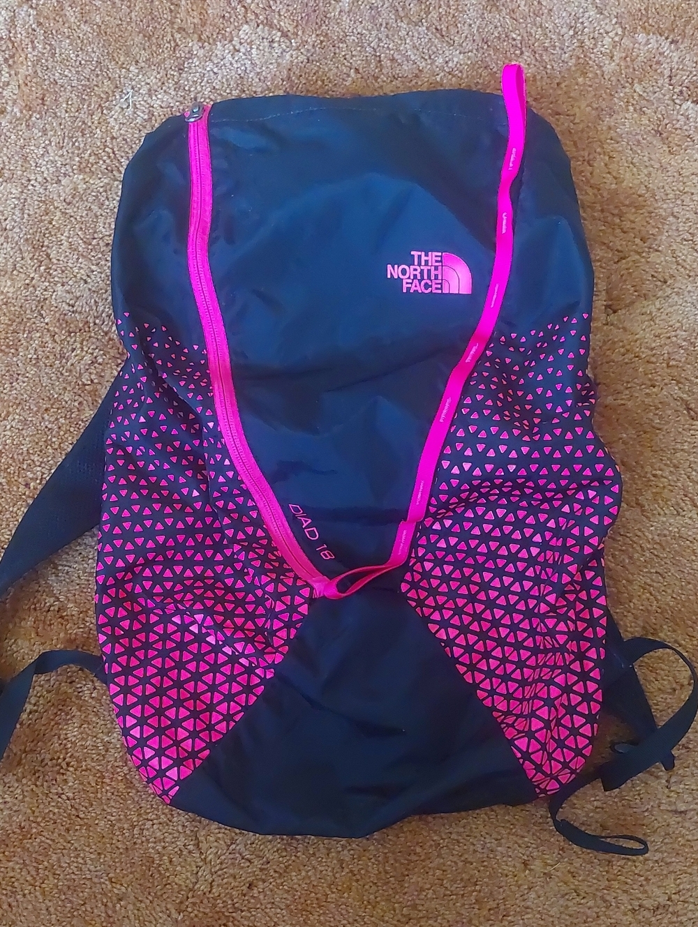 The North Face DAID 18 Black & Hot Pink Backpack Drawstring